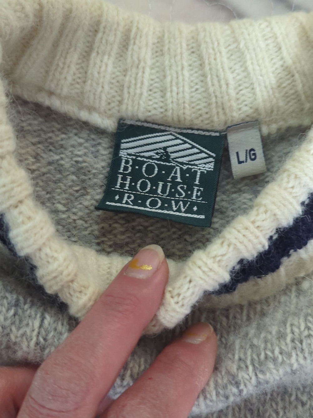 Boathouse Row Wool Sweater Size Large | Cozy Heavy Knit Cabin Cottagecore - Picture 3 of 16